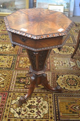 Lot 451 - A Victorian mahogany trumpet formed work table,...