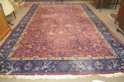 Lot 490 - A large Turkish blue and red ground thick pile...
