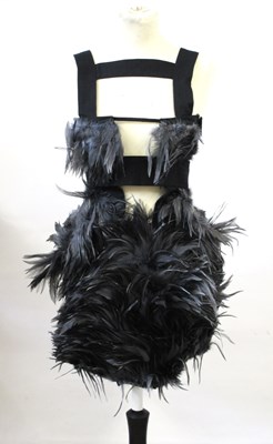 Lot 55 - Preen: a grey feather and black cotton dress,...