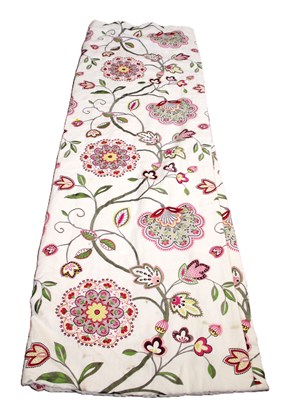 Lot 133 - A pair of curtains by Jon Rhodes, in cream...