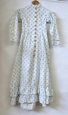 Lot 4 - A late 19th century cotton day dress, part...