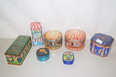 Lot 70 - A collection of various circus-themed tins