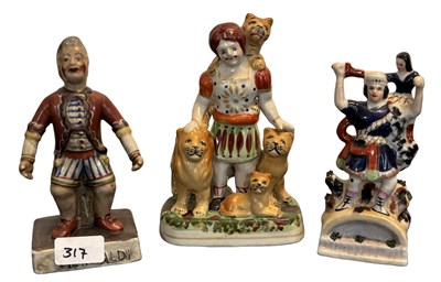 Lot 343 - A group of Staffordshire-style figures,...