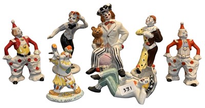 Lot 356 - A group of contemporary clown figures