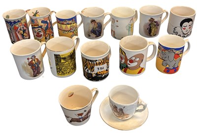 Lot 361 - A group of various clown/circus themed mugs