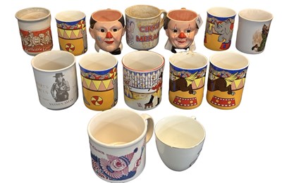 Lot 372 - A collection of various circus-themed mugs