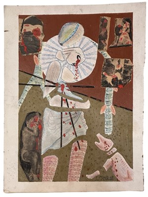 Lot 323 - MIXED MEDIA clowning/circus picture,...