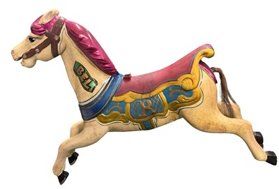 Lot 416 - A small painted carousel horse, with...