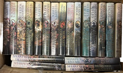 Lot 836 - Bernard Cornwell 19 Sharpe Novels in DJs all...