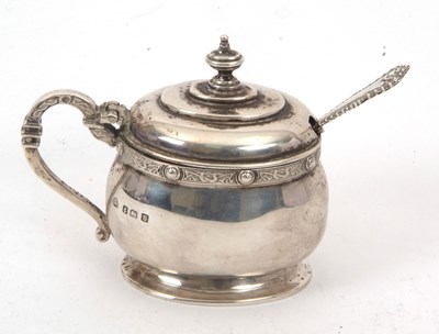 Lot 133 - A George VI silver mustard pot of baluster...