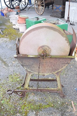 Lot 174c - Large antique foot driven rotary knife sharpener