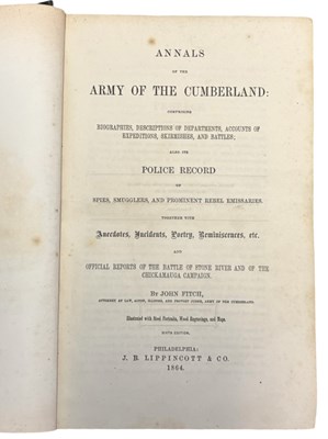 Lot 15 - JOHN FITCH: ANNALS OF THE ARMY OF CUMBERLAND:...