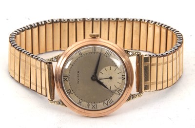 Lot 256 - A 9ct gold cased Invicta gents wristwatch,...