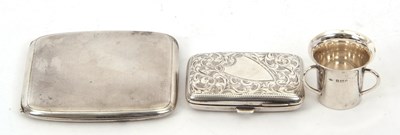 Lot 129 - Mixed Lot: A George V silver cigarette case of...
