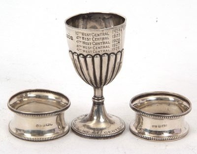 Lot 135 - Mixed Lot:  A hallmarked silver egg cup,...