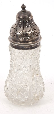 Lot 139 - A late Victorian cut glass sifter, having a...