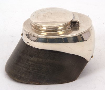Lot 141 - A George V silver pony hoof inkwell,...