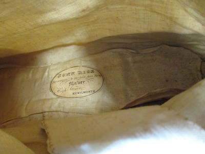 Lot 1 - A pair of mid 19th century silk shoes, c.1853,...