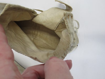 Lot 1 - A pair of mid 19th century silk shoes, c.1853,...
