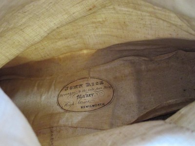 Lot 1 - A pair of mid 19th century silk shoes, c.1853,...