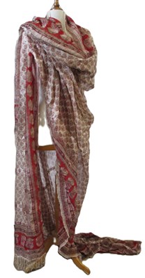 Lot 4 - An Indian lightweight printed shawl, approx....