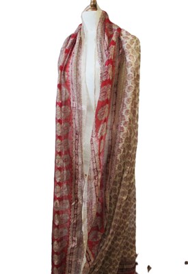 Lot 4 - An Indian lightweight printed shawl, approx....