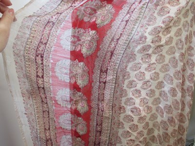 Lot 4 - An Indian lightweight printed shawl, approx....