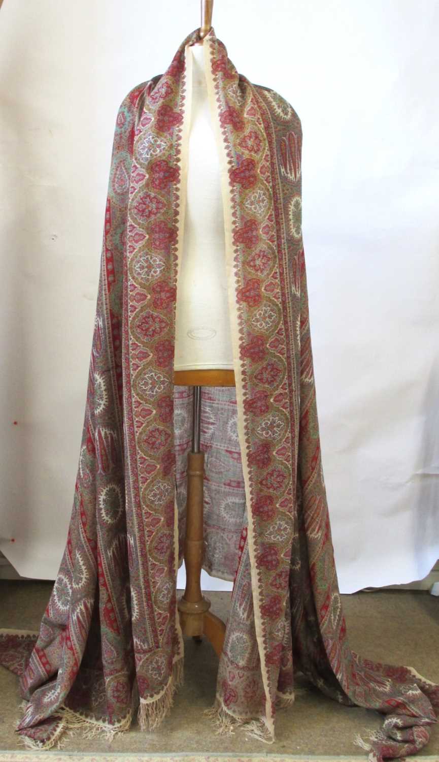 Lot 3 - An Indian printed cotton shawl, approx. 175 x...
