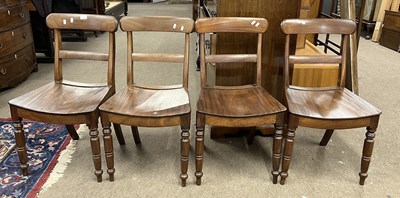 Lot 497 - A set of four 19th Century mahogany hard seat...