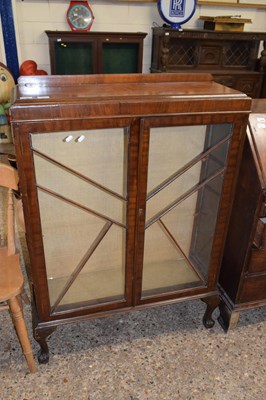 Lot 336 - An Edwardian walnut veneered china display...