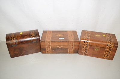 Lot 87 - Decorative inlaid work box together with two...