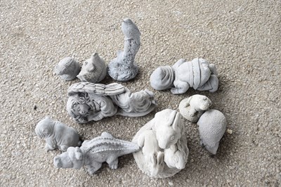 Lot 24A - Quantity of small composite garden ornaments...