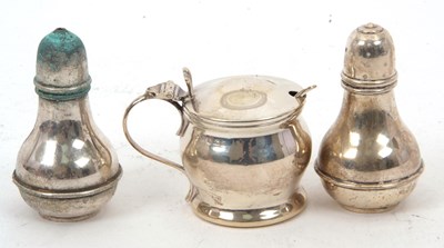 Lot 177 - Mixed Lot: A George VI silver pepper and salt...