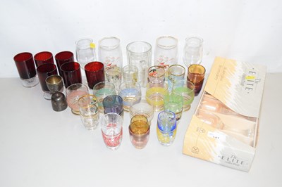 Lot 141 - Selection of various small glasses including...