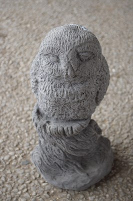 Lot 25d - Composite garden ornament formed as an owl,...