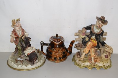Lot 156 - Two large Capodimonte style figures together...