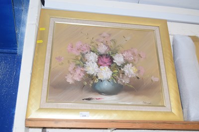 Lot 234 - Oil on canvas still life of flowers (modern)