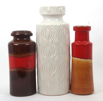 Lot 258 - Three West German Vases, including two lava...