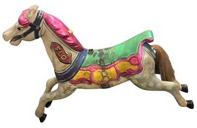 Lot 416a - A small painted carousel horse, with...