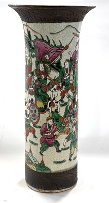 Lot 209 - A large Chinese porcelain crackleware vase of...