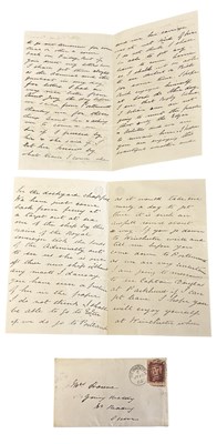 Lot 1103 - HMS BLACK PRINCE. Two letters 1865 from aboard...
