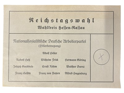 Lot 1265 - ADOLF HITLER. Early Adolf Hitler election...