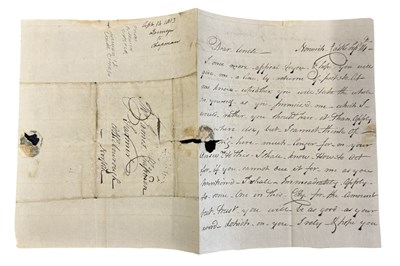 Lot 1104 - 1813 Letter from Norwich Castle - Prison. A...