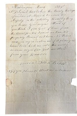 Lot 1105 - ENLISTMENT BOUNTY. MILITARY - NORTHUMBERLAND....