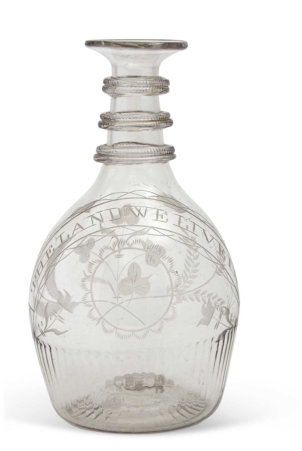 Lot 159 - Irish Mould Blown Decanter Possibly Cork...