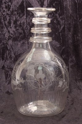 Lot 159 - Irish Mould Blown Decanter Possibly Cork...