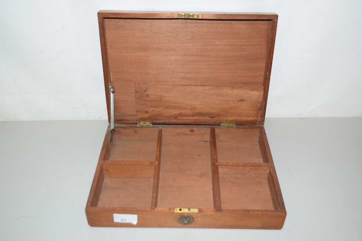Lot 61 - A small mahogany box with fitted interior,...