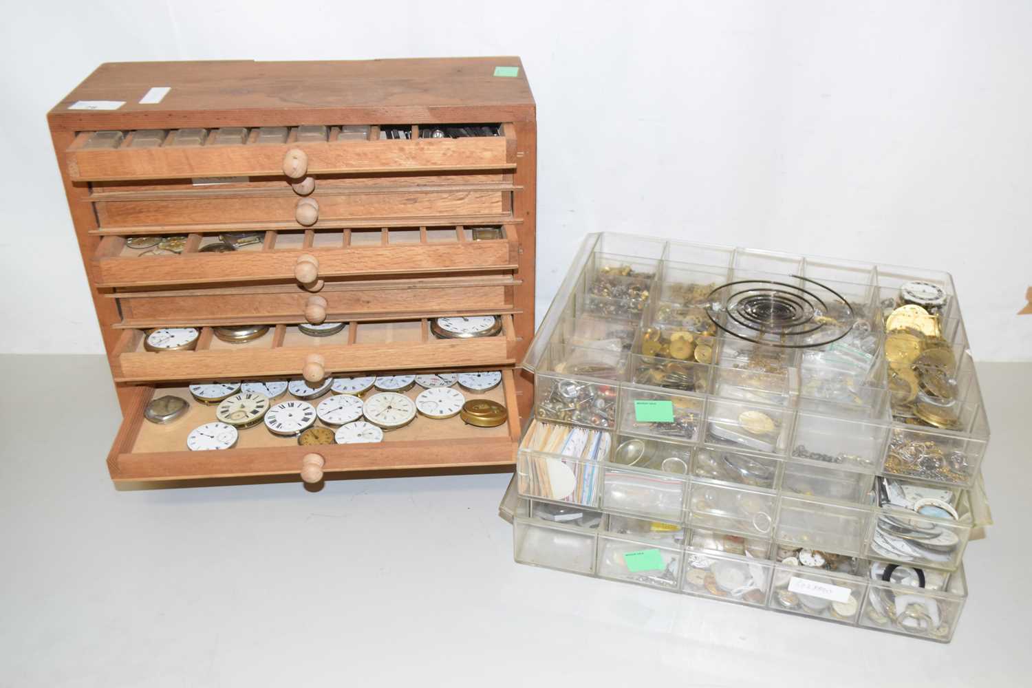 Lot 78 - A multi-drawer table top cabinet containing...