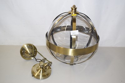 Lot 80 - A modern metal and glass globe formed light...