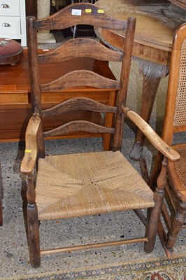 Lot 344 - 19th Century ladder back armchair